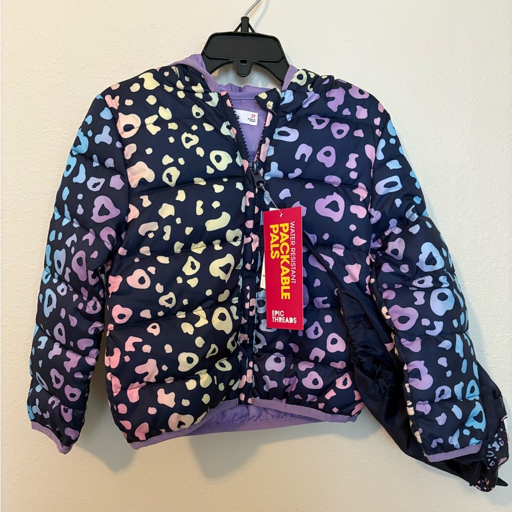 ⛄️ NWT Epic Threads Kids' Leopard Puffer Jacket